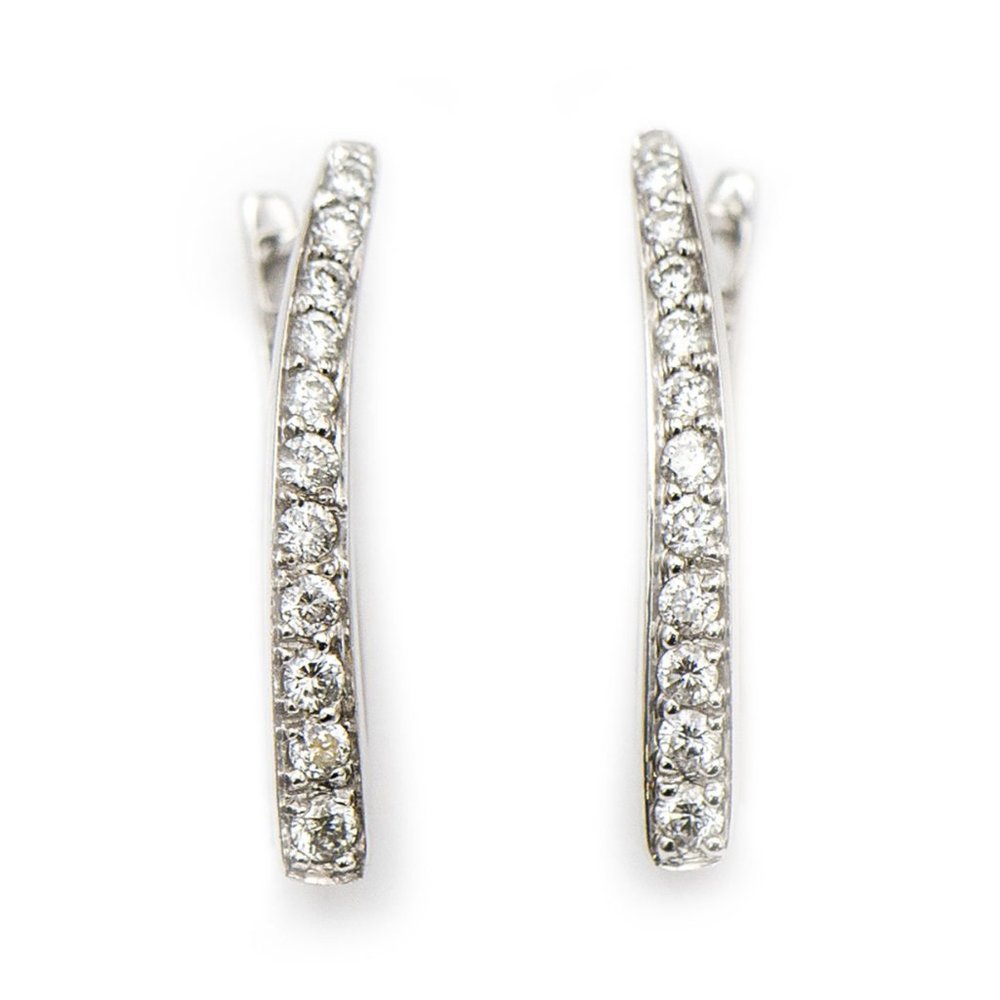 Angular Diamond Hoops - image 1